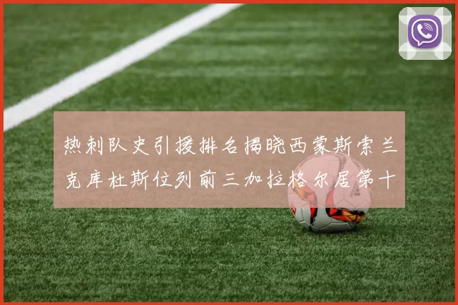 热刺队史引援排名揭晓西蒙斯索兰克库杜斯位列前三加拉格尔居第十一位