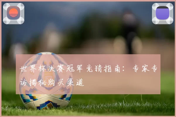 世界杯决赛冠军竞猜指南：专家专访揭秘购买渠道